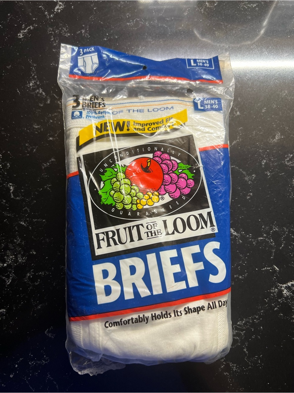 Vintage 1996 Men’s Fruit of the Loom White Briefs 3 Pack